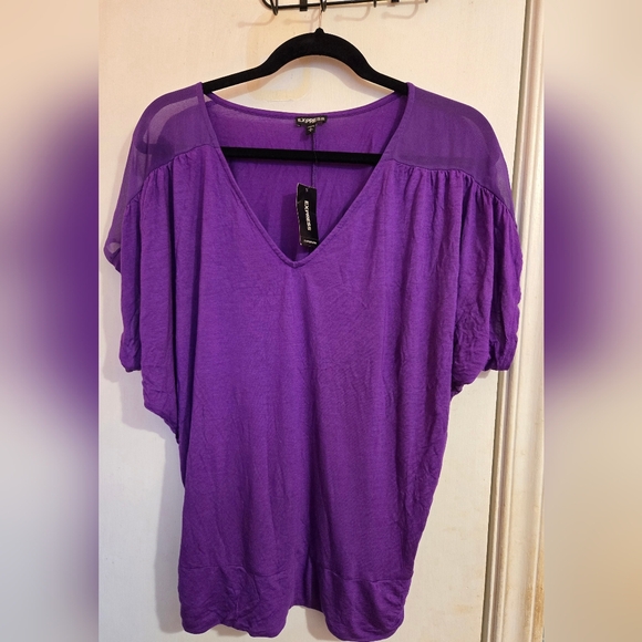 Express Women's Purple Top Size Medium - Picture 4 of 4